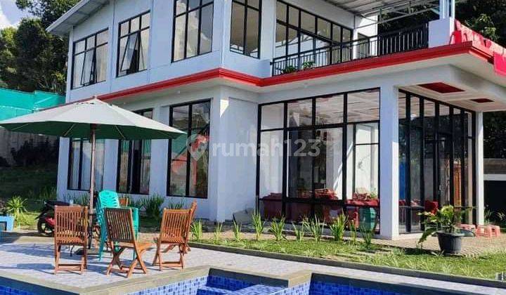 Rins villa view pesawahan dan gunung megamendung puncak bogor 1
