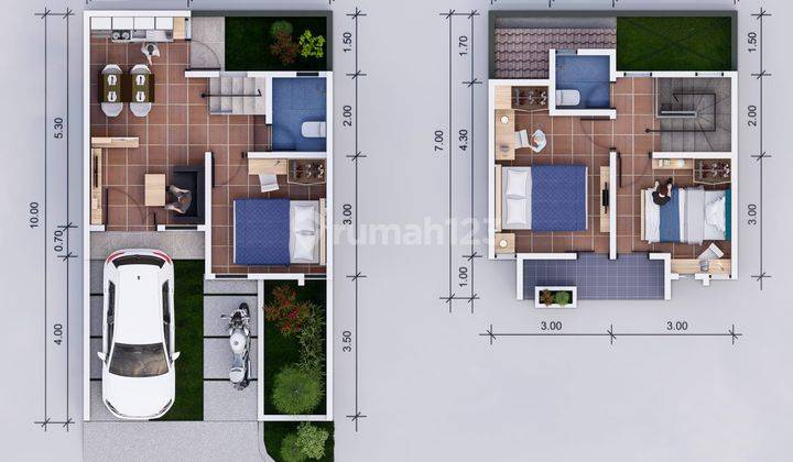 Rumah 2 lantai scandinavian baru tanpa DP. 2