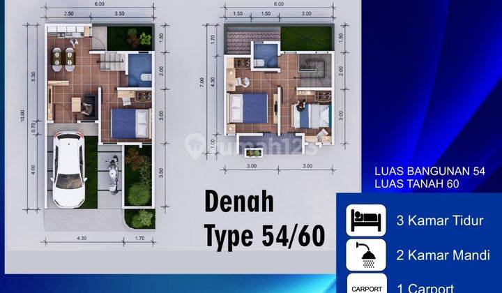 Rumah 2 lantai scandinavian baru tanpa DP. 7