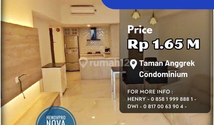 Taman Anggrek Condo 2+1 BR Special Unit Sdh Renov Hadap Timur 1