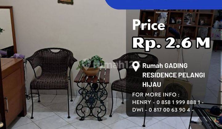 Turun Harga Rumah Gading Residence Pelangi Hijau Klp Gading Jakut 1