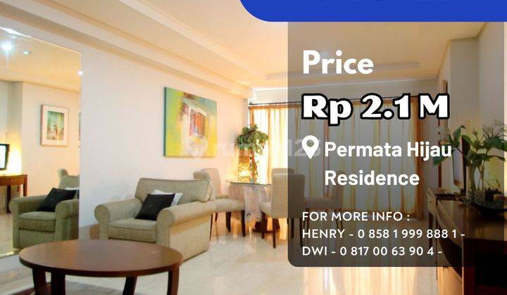 Turun Harga Permata Hijau Residence Unit 3br Dkt Senayan Plaza 1