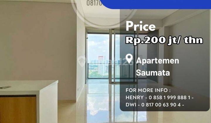 Disewa Apartemen Saumata Unit 2+1BR High Floor Furnish City View 1