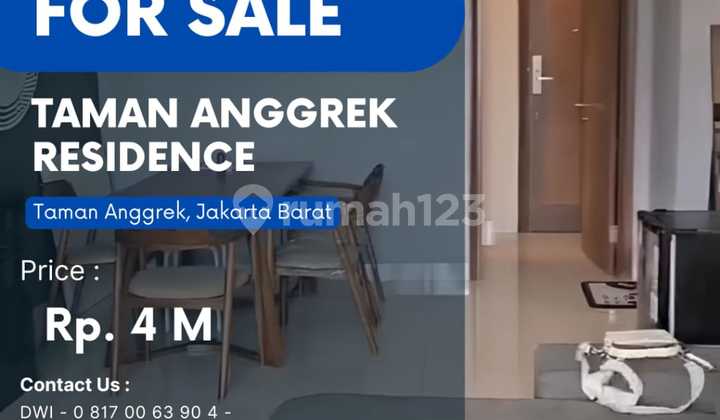 Dijual 3+1BR City Harga Terspecial di Taman Anggrek Residences 