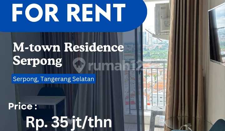 Disewakan Best Unit Studio M Town Residence Serpong City View