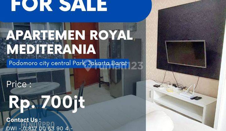 Royal Medit Unit STUDIO Full Furnish Turun Harga Bisa KPA 1