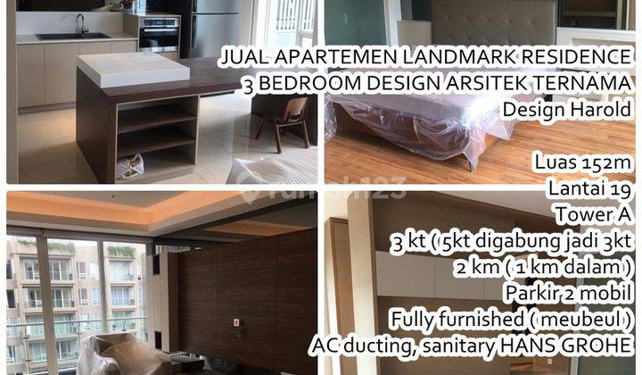 Apartemen Landmark Residence 3 Kamar Tidur Furnished Lt 19 11