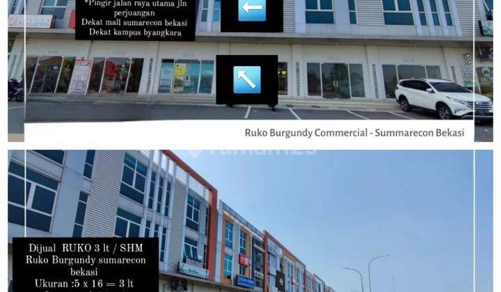 Dijual Ruko 3 Lt SHM Ruko Burgundy Sumarecon Bekasi 1