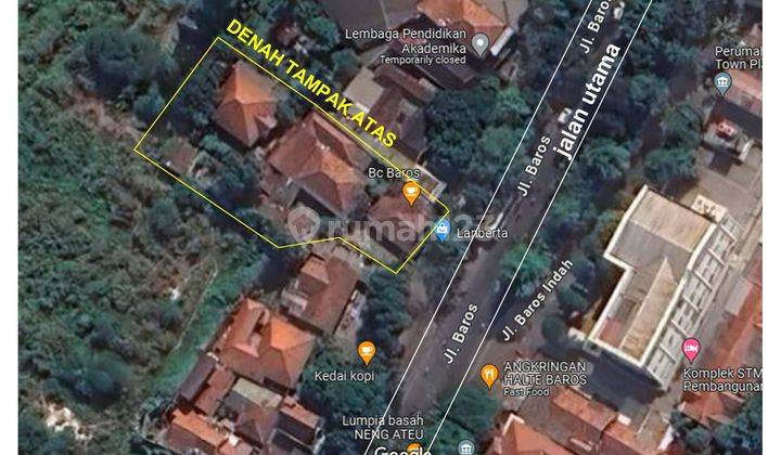 Tanah dan bangunan rumah strategis untuk usaha dekat pintu tol mairoad di jalan Baros 1