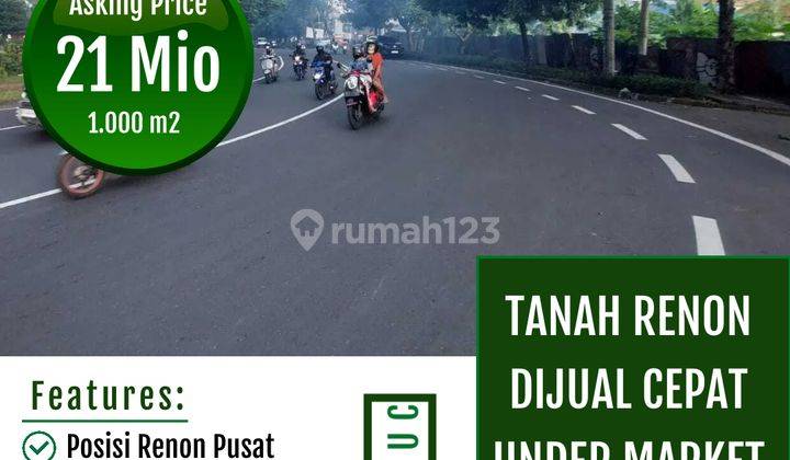 Tanah Murah Renon 1000m2 Shm Jalan Raya Puputan Renon Denpasar 1