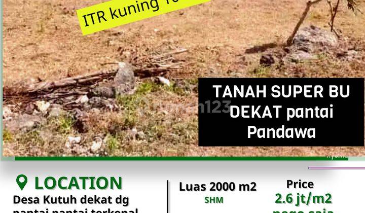 Tanah 2000m2 Shm Murah di Kutuh Ungasan Bali 1