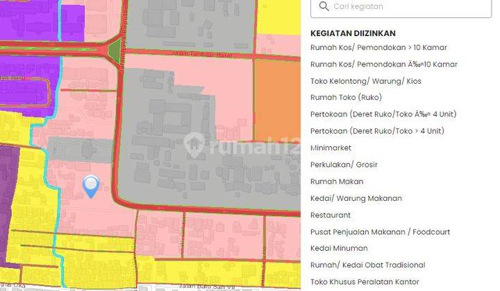 Tanah 1000m2 Shm Bawah Pasar di Jalan Puputan Renon 1