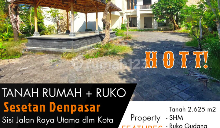 Jual tanah murah sisi jalan raya bonus rumah dan ruko di Seseta denpasar Jual tanah murah sisi jalan raya bonus rumah dan ruko di Seseta denpasar