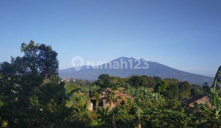 The land is already arranged, with a gazebo offering an unobstructed view of Mount Salak.