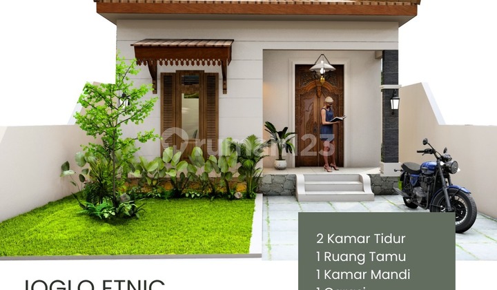 Rumah Semi Joglo Modern, View Sawah di Sleman Timur