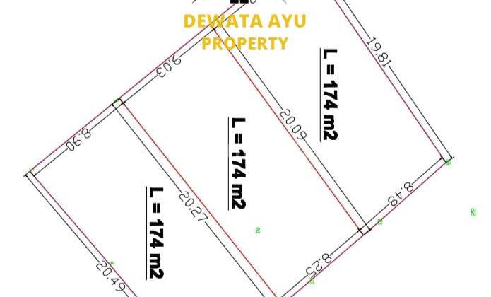 Lahan Kavlingan 3 Unit Luas 522m2 Kawasan Villa Di Sanur 1