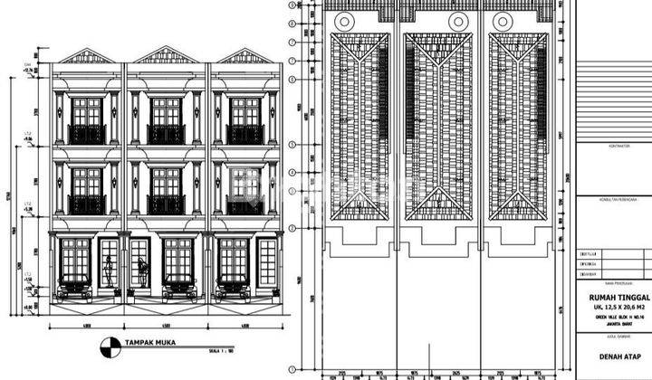 RUMAH BARU INDENT PROGRES 80% DI GREEN VILLE, BANGUNAN 3 LANTAI 2