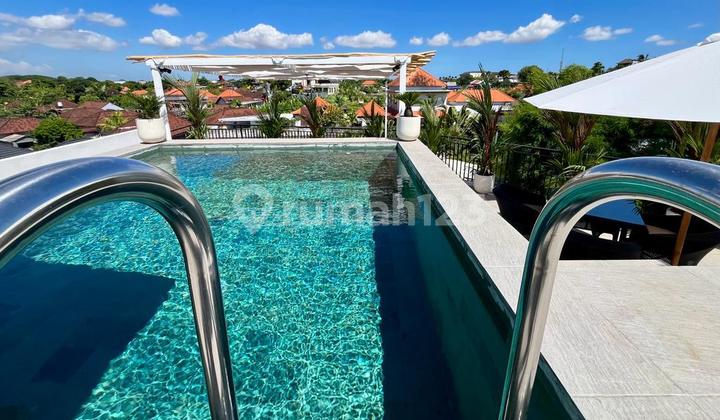 modern villa fully furnished, leasehold di batu belig - seminyak