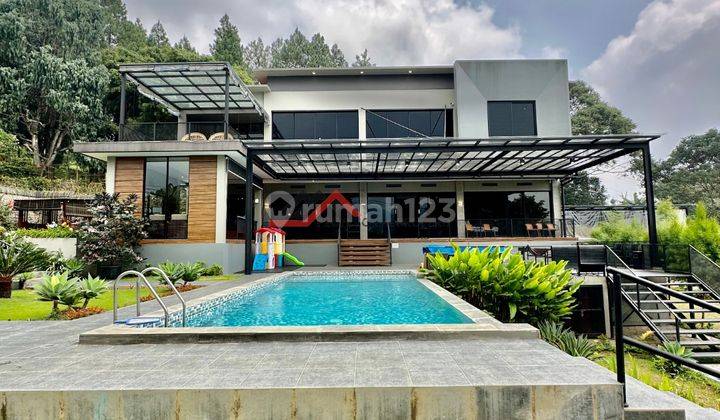 villa mewah full furnished dekat taman safari puncak, bogor 2