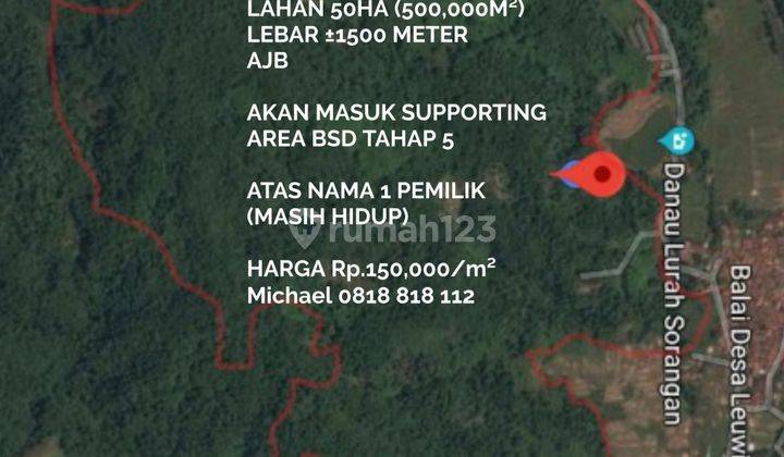 Tanah siap bangun 50ha, akan masuk supporting area BSD tahap 5 1