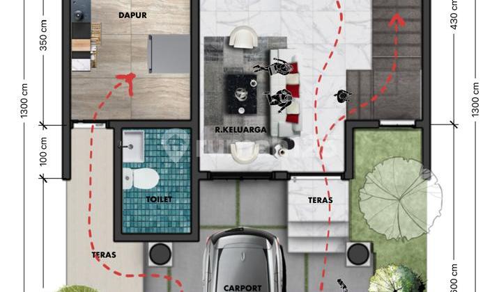 Rumah Cantik 2 Lantai Harga Miring 4+1Kt Type 100 di Cluster Bgp Nanggalo Padang Sumatera Barat 2