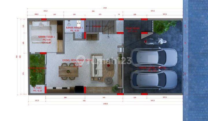 Rumah Baru Modern Dekat Komplek Perumahan Citraland Denpasar 2