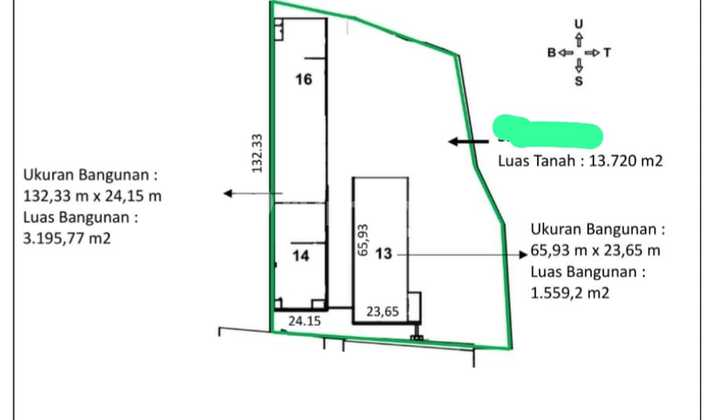 Land &amp; Building for Sale Raya Driyorejo 2.5Million/M2 Industrial Permit Near Surabaya Toll Road