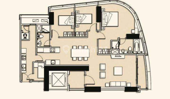 Apartemen One Icon Residences 3 BR Furnish dkt The Peak Trillium 2