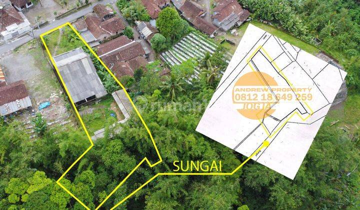 Jual Tanah Pekarangan Pakem Batas Bawah Sungai 1