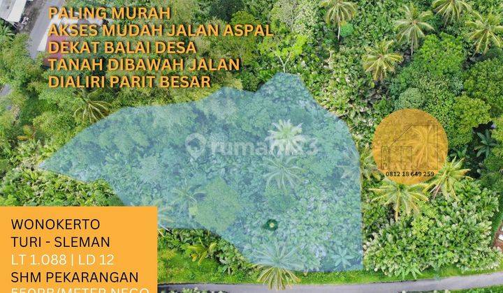 Tanah Pekarangan Turi Wonokerto Dialiri Parit Termurah  6
