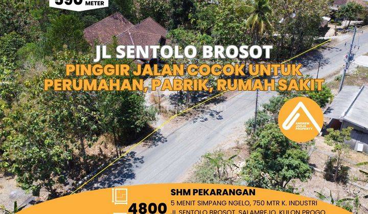 Tanah Pinggir Jalan Kulon Progo Sentolo Kawasan Industri 1