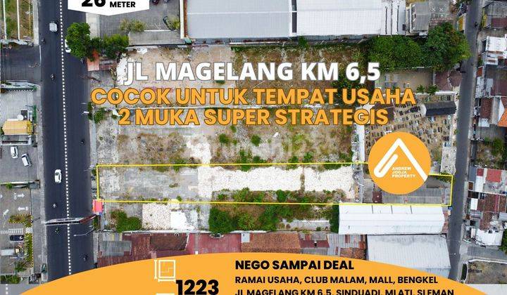 Tanah Jalan Magelang Km 6,5 Ramai Usaha 2 Muka 1