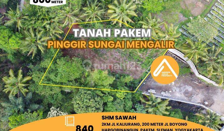 Tanah Pakem Pinggir Sungai Mengalir Udara Sejuk Asri 1