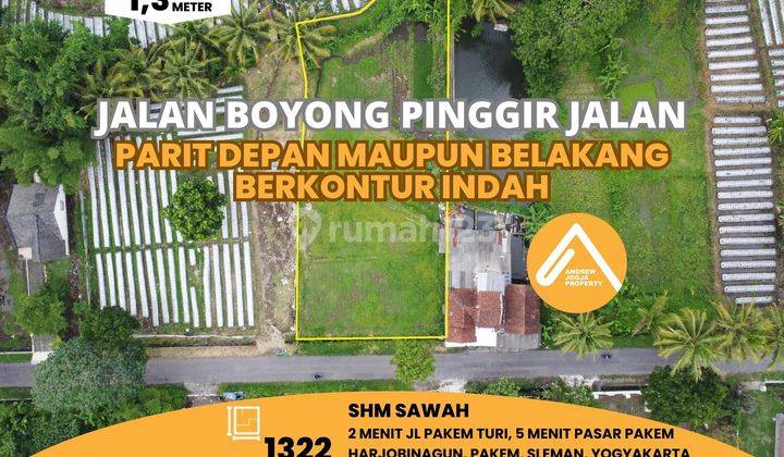 Tanah Pakem Pinggir Jalan View Gunung Sawah Berkontur Indah  1