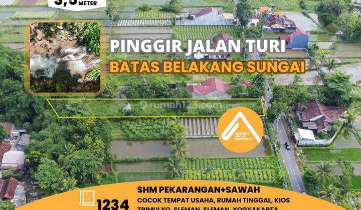 Tanah Pinggir Jalan Turi Sleman Batas Belakang Sungai  1