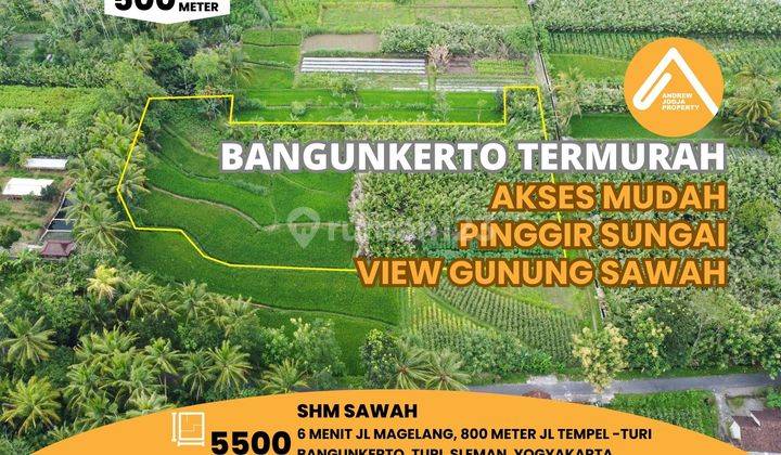 Tanah Bangunkerto Pinggir Sungai View Gunung Sawa Akses Mudah 1