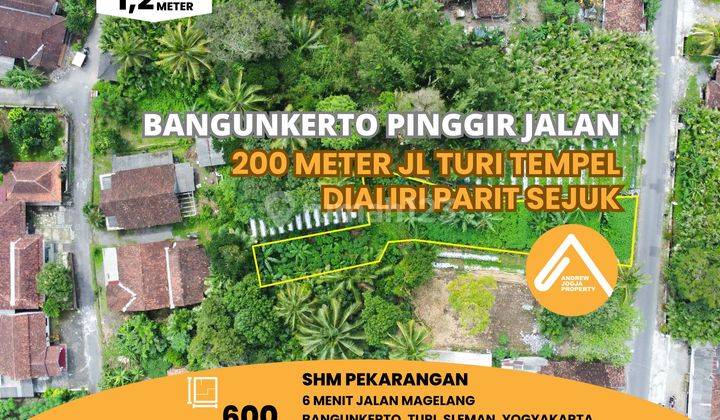 Jual Tanah Pekarangan Turi Bangunkerto Pinggir Jalan  1