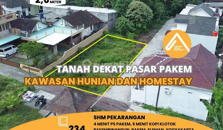 Jual Tanah Pekarangan Dekat Pasar Pakem Area Hunian Dan Homestay 1