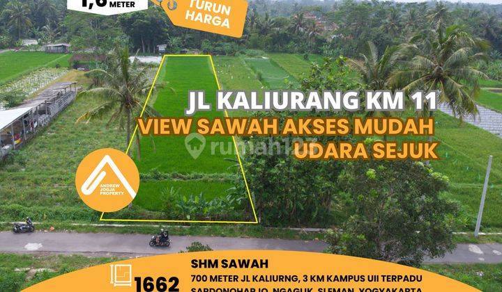 Jual Tanah Jalan Kaliurang Km 11 View Sawah Akses Mudah 1