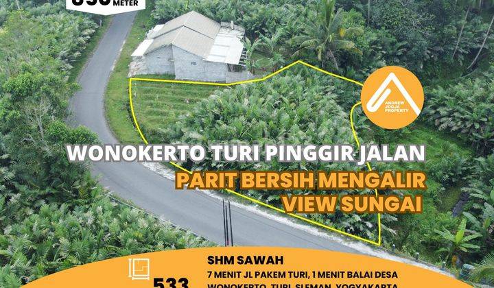 Jual Tanah Turi Wonokerto Pinggir Jalan View Sungai  1