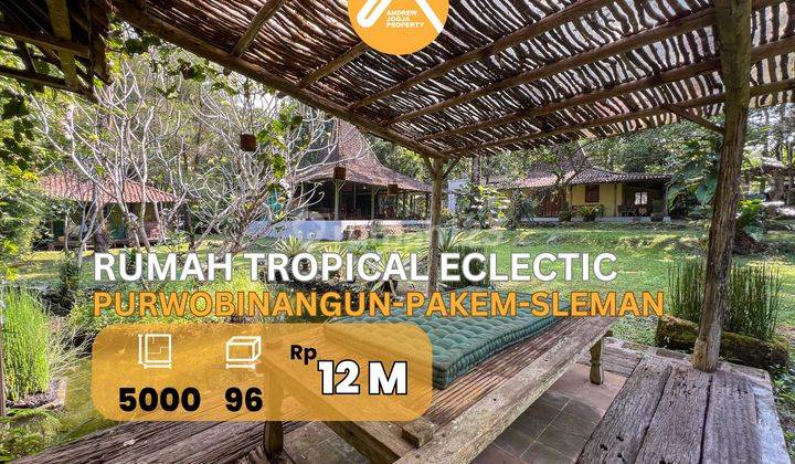 Jual Rumah Joglo Pakem Sleman Design Tropical Eclectic Udara Sejuk 1