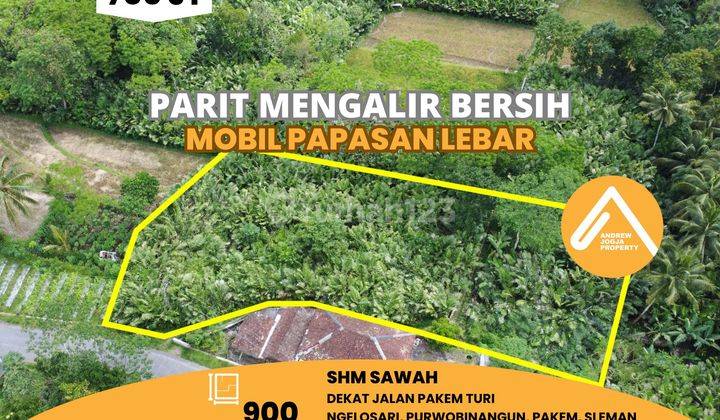 Jual Tanah Pakem Purwobinangun Pinggir Jalan 2 Mobil Batas Parit  1