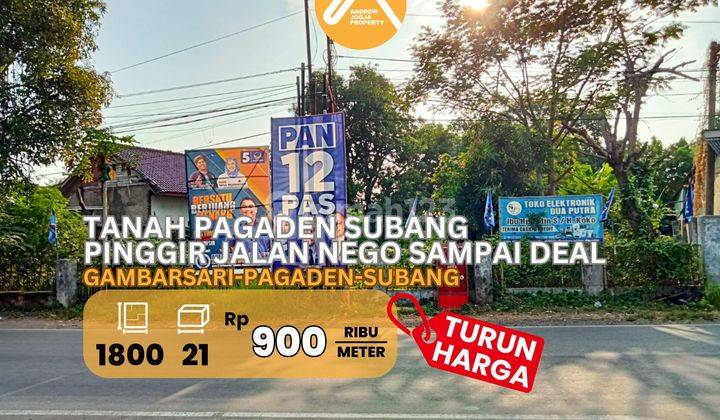 Tanah Pinggir Jalan Raya Pagaden Subang Pusat Pertemuan Arus 1