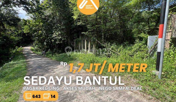 Tanah Bantul Sedayu Lokasi Sejuk Asri Pagar Keliling 1