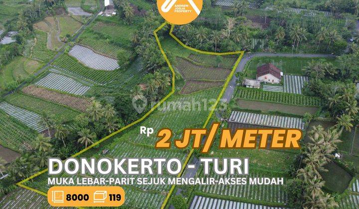 Jual Tanah View Sawah Gunung Dikelilingi Parit Muka Lebar 1