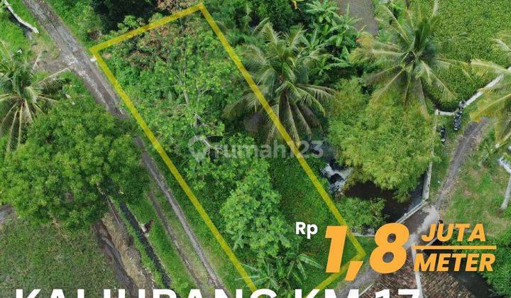 Jual Tanah Pinggir Sungai Pakem View Sawah Udara Sejuk Asri 1