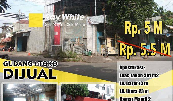 Dijual Gudang Dan Ruko Mojosongo Solo, Siap Pakai, Lokasi Ramai 1