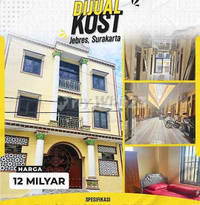 Jual Kost Eksklusif 3 lantai di Jebres, Surakarta! Jual Kost Eksklusif 3 lantai di Jebres, Surakarta!