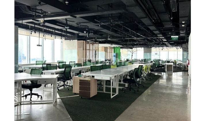 TERSEDIA OFFICE SPACE EX. TOKOPEDIA, CIPUTRA WORLD 2 JAKARTA, KUNINGAN, 2 LANTAI TOTAL 3200 SQM BISA PERLANTAI VIEW UNBLOCKING CITY VIEW SUDIRMAN DAN KUNINGAN, KONDISI SEMI FURNISHED