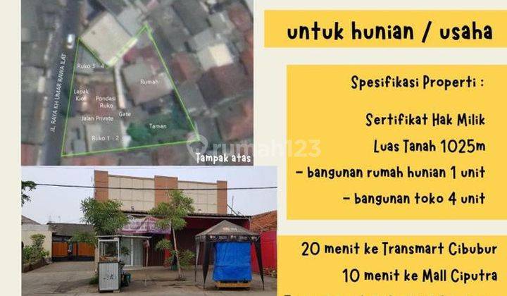 Rumah Ruko Dan Lapak Aktif Pinggir Jalan Raya Cileungsi Kidul 1